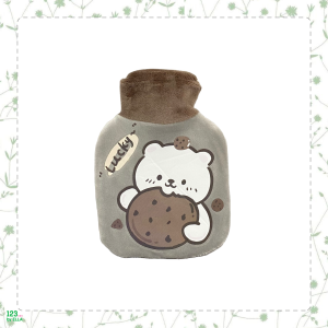 暖水袋250ml(卡通) 棕灰色－小熊餅乾